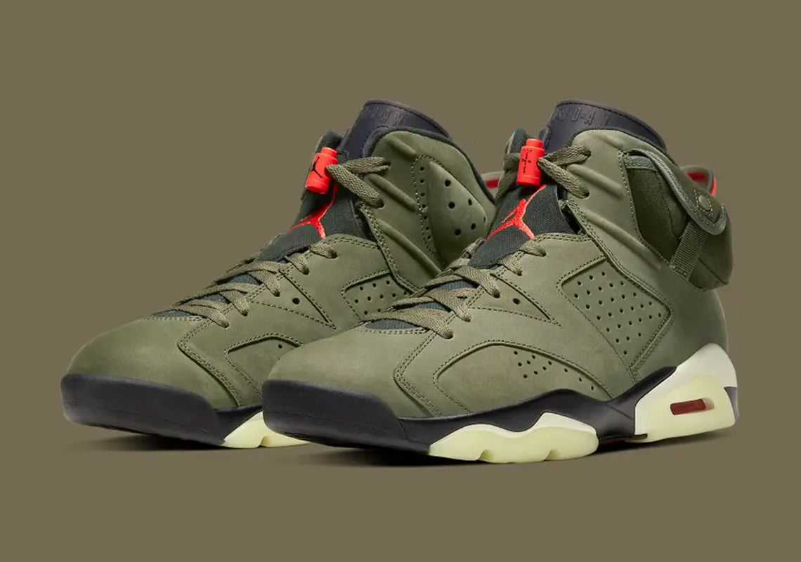 Travis Scott X Air Jordan 6 ' Medium Olive ' (2019)